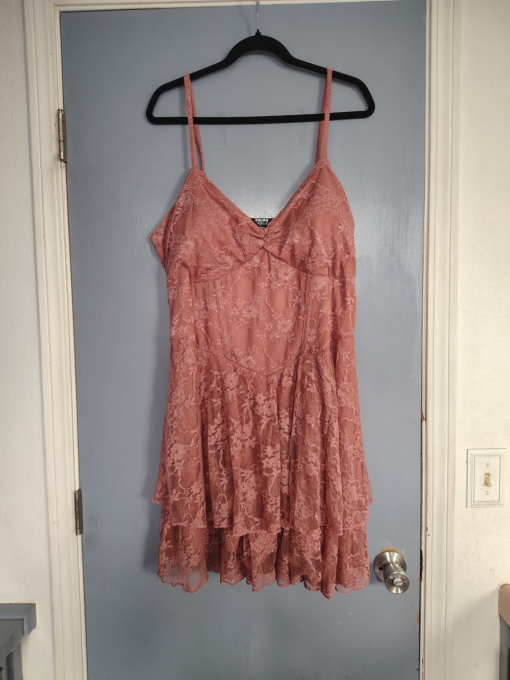 Dusty Rose Lace Romper Dress